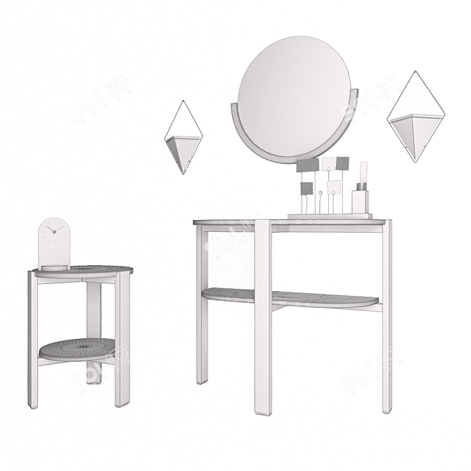 Modern Minimalist Furniture Set 3D model image 2