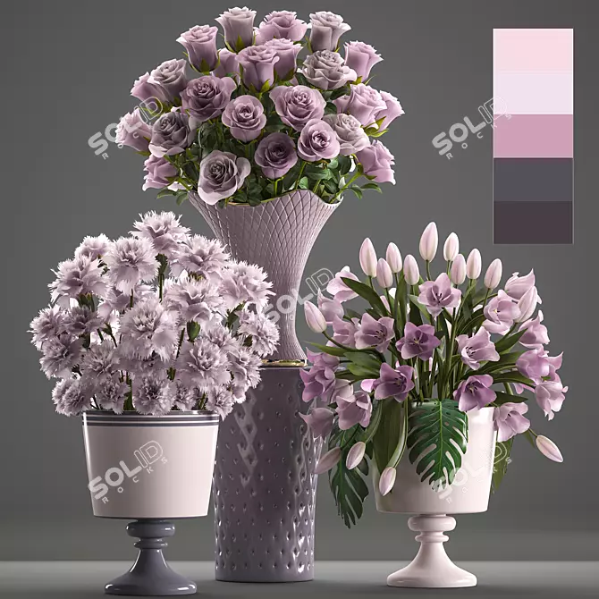 Floral Harmony Collection 3D model image 1