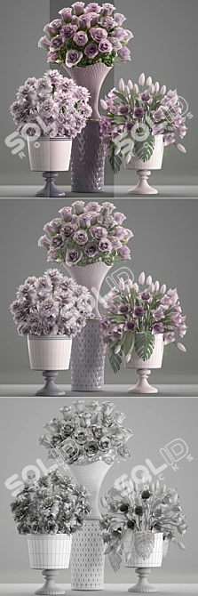 Floral Harmony Collection 3D model image 3