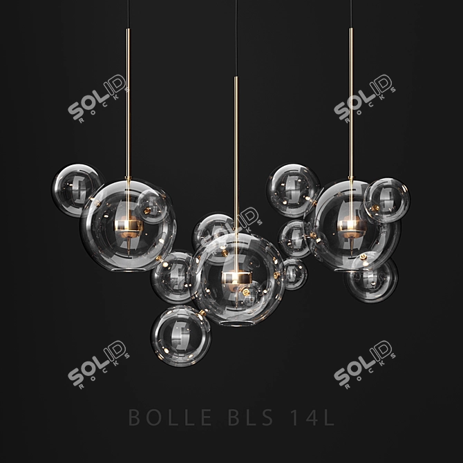 Giopato & Coombes BOLLE BLS 14L Chandelier 3D model image 1