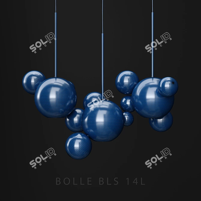 Giopato & Coombes BOLLE BLS 14L Chandelier 3D model image 2