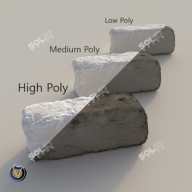 Solid Gradient Foundation Block 3D model image 3