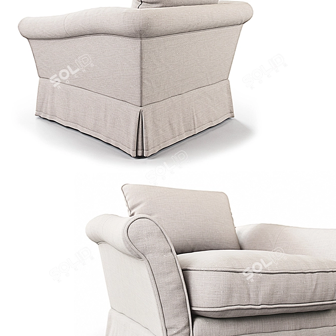 Luxurious Belgian Sofa Armchair 3D model image 2