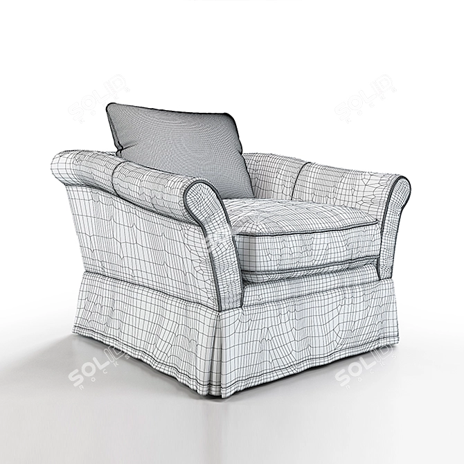 Luxurious Belgian Sofa Armchair 3D model image 3