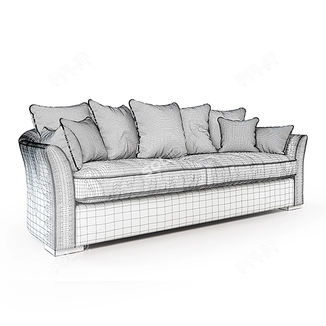 Celine Elegant Ivory Sofa 3D model image 3