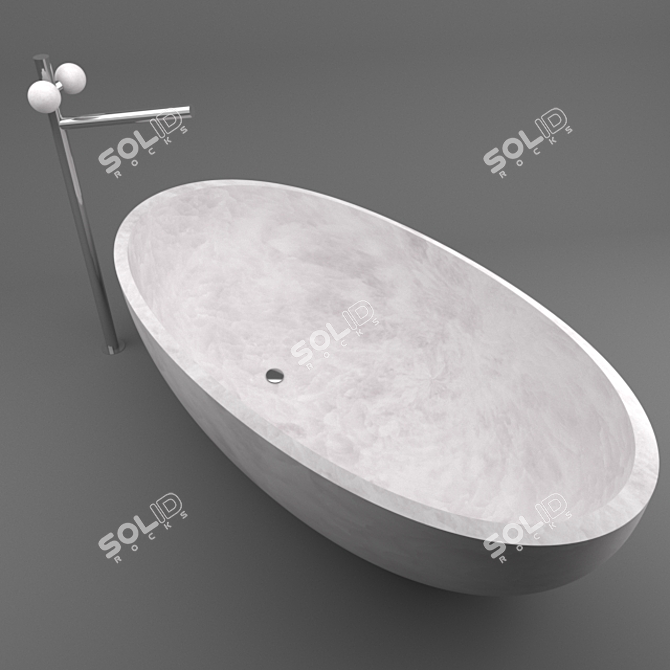 Elegant Marble Bathroom Set 3D model image 1