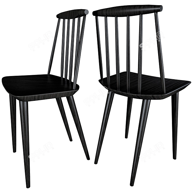 HAY J77 Chair: Stylish Comfort & Stability 3D model image 3