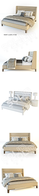 Luxury Bed Set: Dmitriy Co, Recoleta Bed with Louise Bradley Honduras Bedside and Bella Figura Table Lamp 3D model image 2