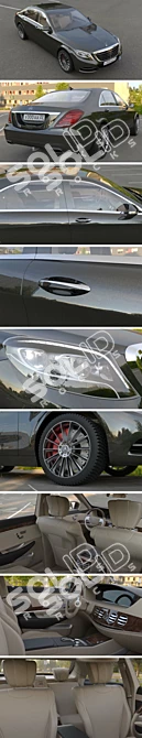 Mercedes W222 3D Model - High Polygon with Turbosmooth 3D model image 2