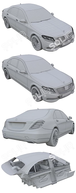 Mercedes W222 3D Model - High Polygon with Turbosmooth 3D model image 3
