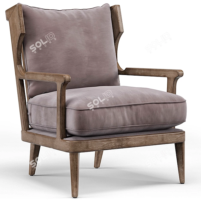 Rustic Lodge Arm Chair 3D model image 1