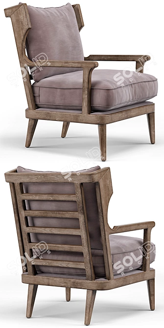 Rustic Lodge Arm Chair 3D model image 2