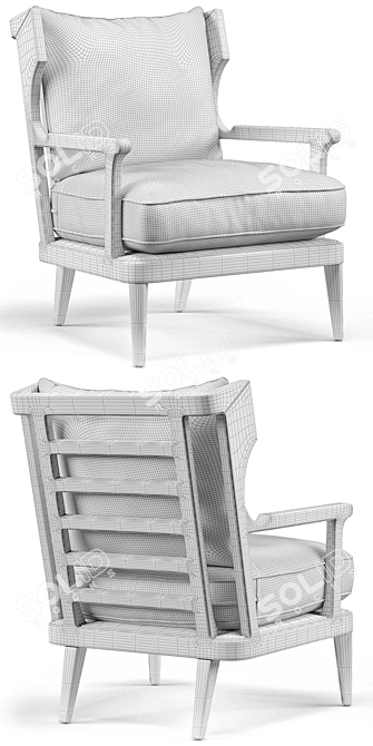 Rustic Lodge Arm Chair 3D model image 3