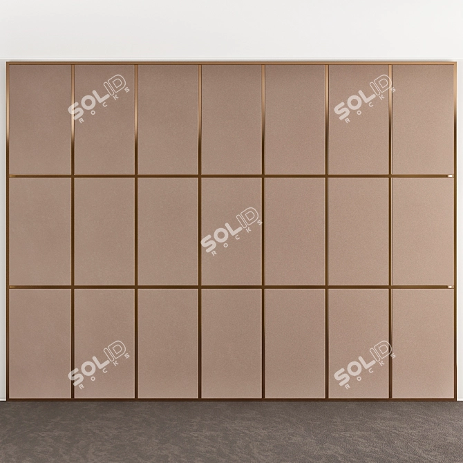 Modern Decorative Wood Wall Panel 3D model image 1