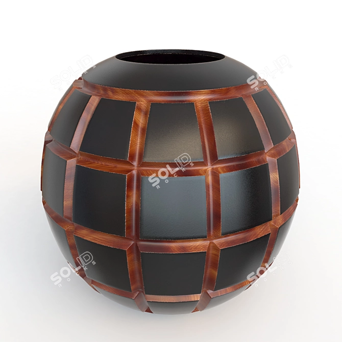 "Mango Wood Handcrafted Vase 3D model image 1