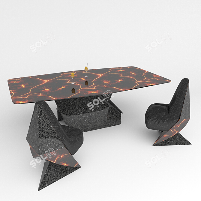 Futuristic Intrepid Table & Chair 3D model image 1