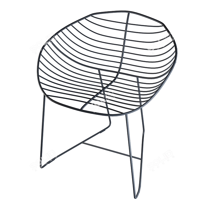 LYSTOK Metal Chair 3D model image 2