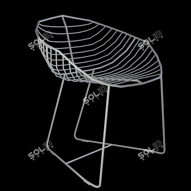 LYSTOK Metal Chair 3D model image 3