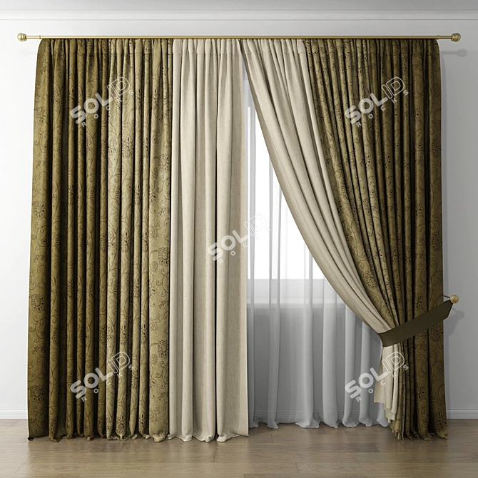 Elegant Drapes for Perfect Ambiance 3D model image 1