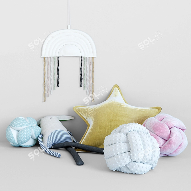 Soft Toys & Pillows Set 3D model image 1