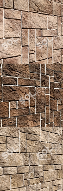 Modern Stone Walls Set 12: Corona Material Collection 3D model image 2