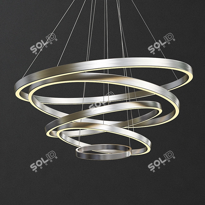 Modern Gold/Silver LED Pendant Lights 3D model image 1