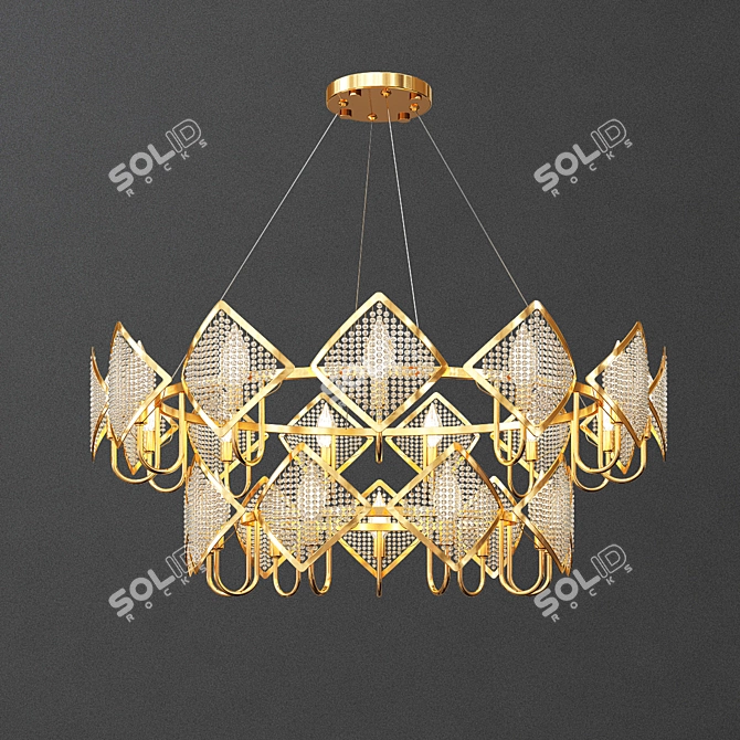 Luxury Golden Pendant Lights 3D model image 1