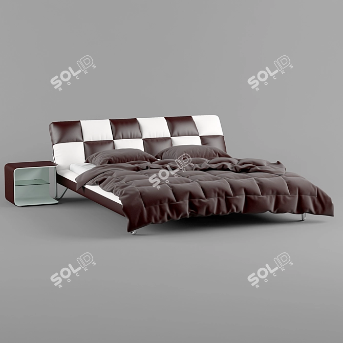 Luxury Leather Bed: 1028 Tatami 3D model image 1