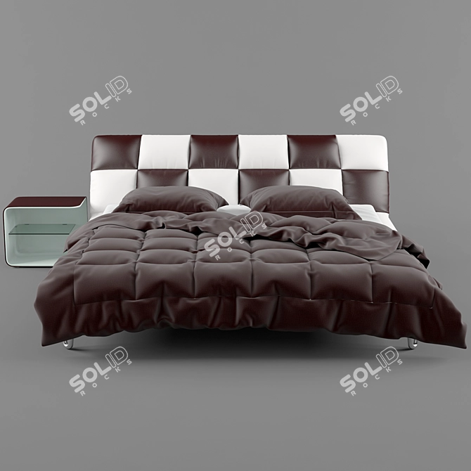 Luxury Leather Bed: 1028 Tatami 3D model image 2