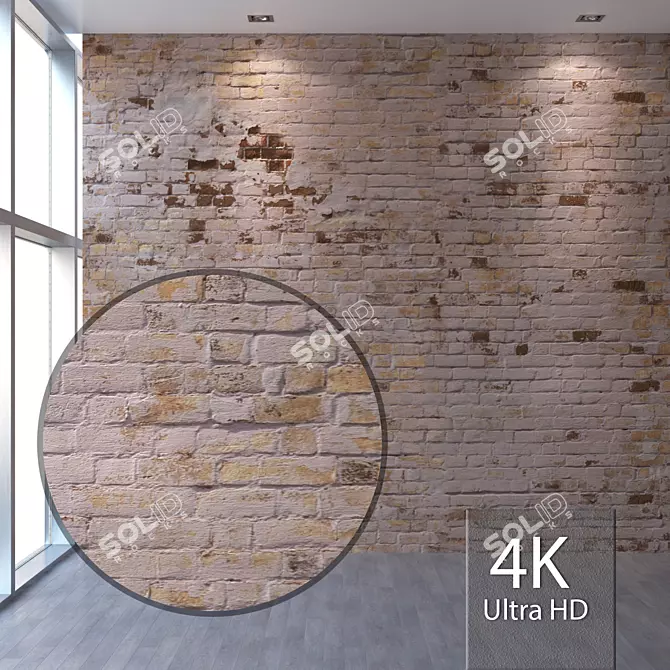 Seamless Brick Texture 4K 3D model image 1