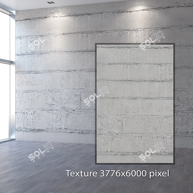 Seamless 4K Concrete Wall 3D model image 2