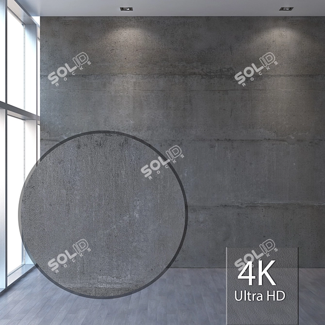 Seamless 4K Concrete Texture 3D model image 1