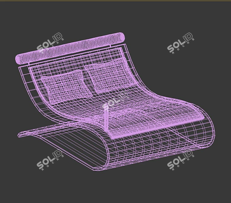 Seascape Double Wicker Deckchair 3D model image 2