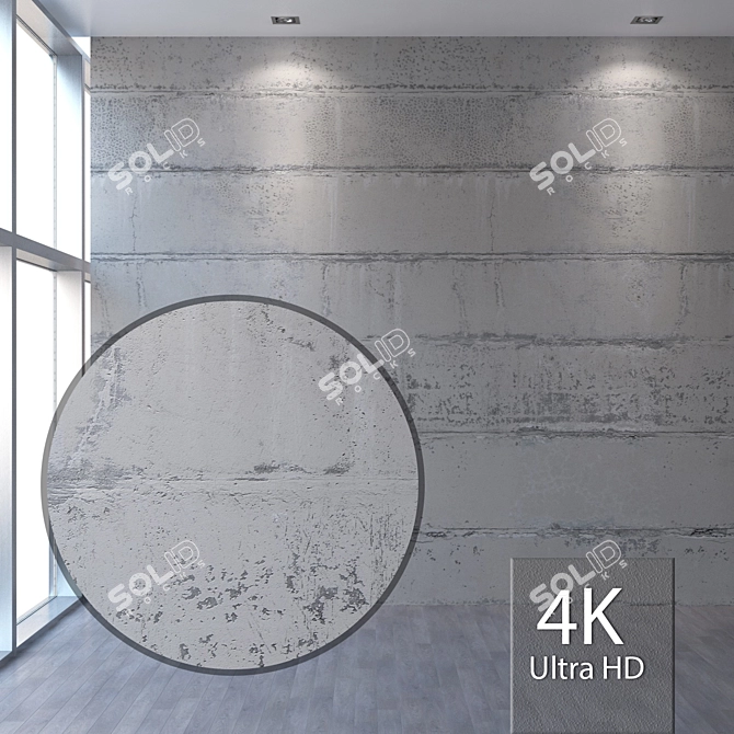 Seamless Concrete Wall Texture 3D model image 1