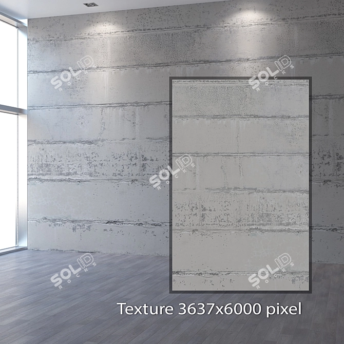 Seamless Concrete Wall Texture 3D model image 2