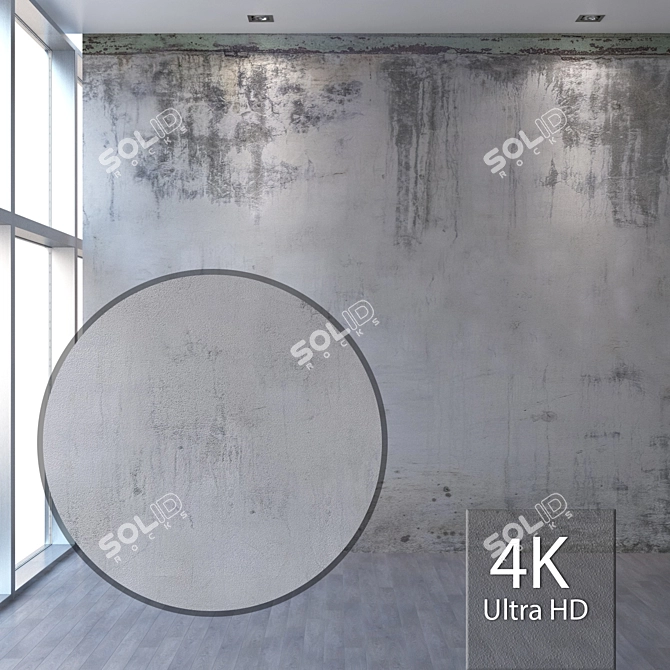 Seamless 4K Concrete Wall Texture 3D model image 1