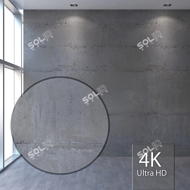 Authentic Seamless Concrete Texture 3D model image 1