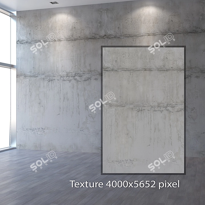 Seamless 4K Concrete Wall Texture 3D model image 2