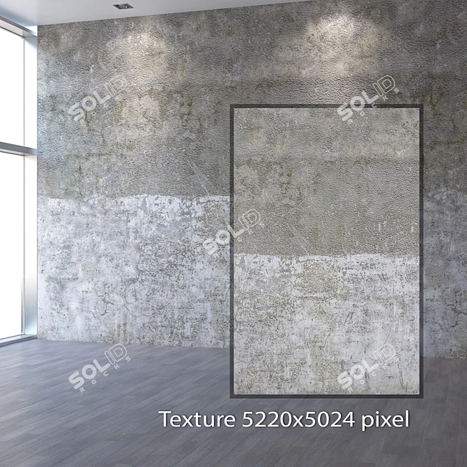 Seamless 4K Concrete Wall 3D model image 2