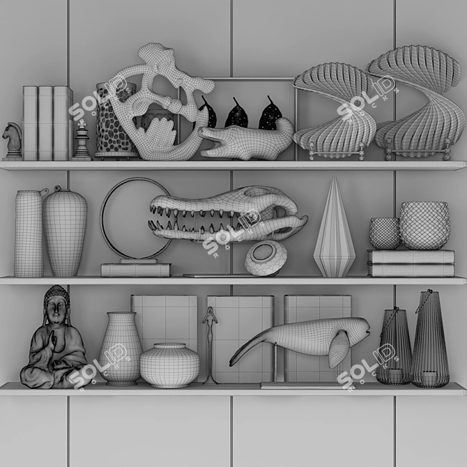 Minimalist Shelf Decor Set 3D model image 2