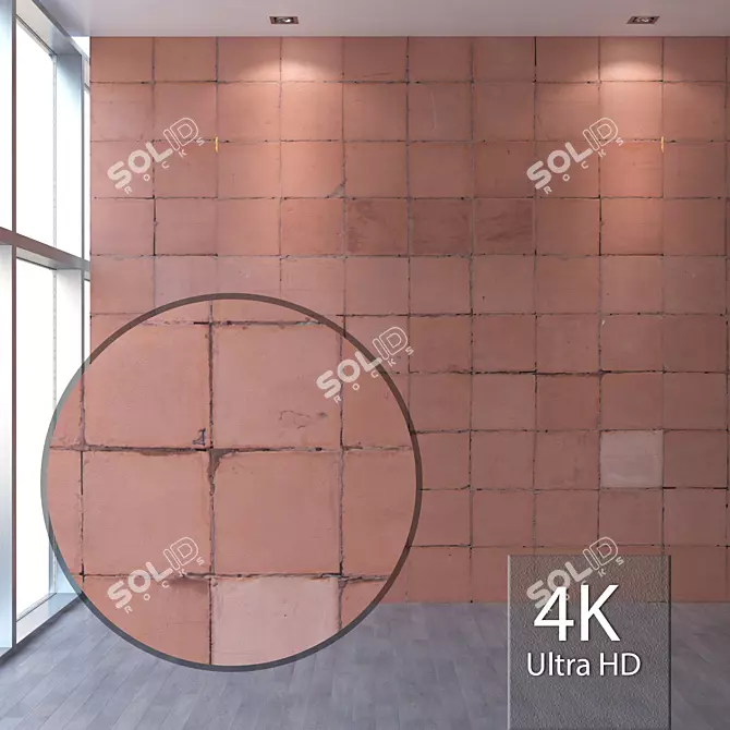Seamless 4K Concrete Tile 3D model image 1