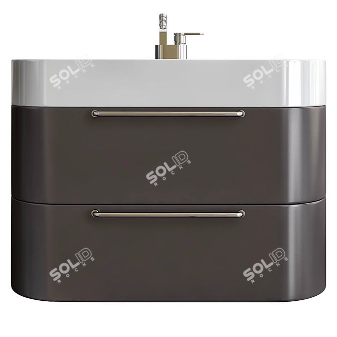 Sleek Bath Vanity Cabinets 3D model image 2