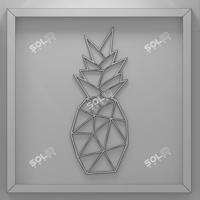 Geometric Pineapple Frame 3D model image 2