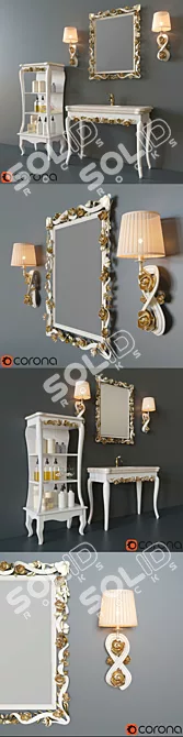 Baroque Rose Furniture Set 3D model image 2