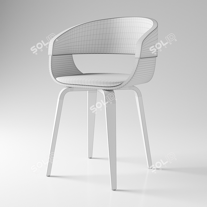 Elegant Monterey Wood Chair 3D model image 2