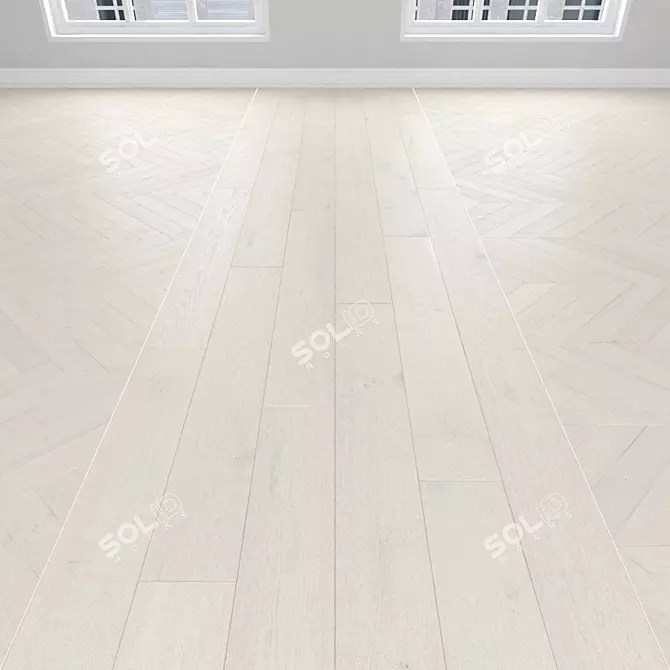 White Oak Parquet, 3 Design Options 3D model image 1