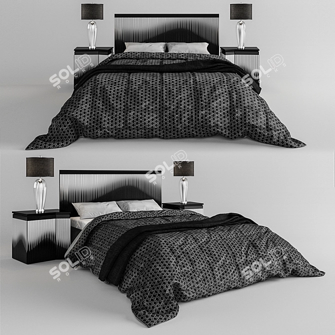 Title: Rain Bed - Sleek and Comfortable! 3D model image 1