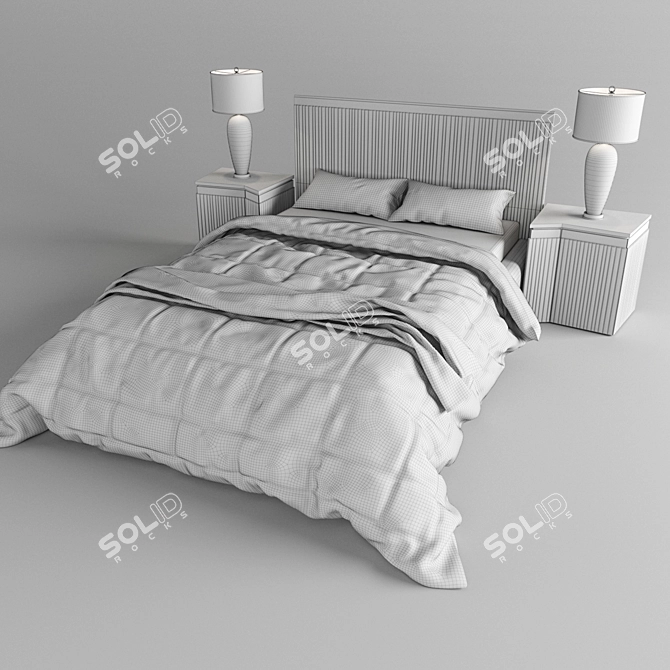 Title: Rain Bed - Sleek and Comfortable! 3D model image 2