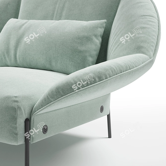 Elegant Ligne Roset Paipai Armchair 3D model image 2