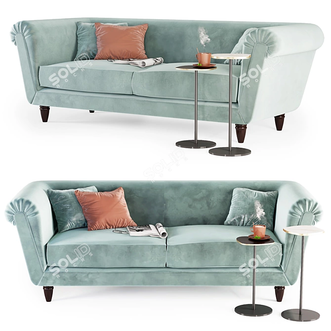 George Smith Portland Cushion Seat Sofa 3D model image 1